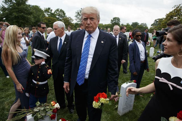The event marked Trump’s first Memorial holiday as President