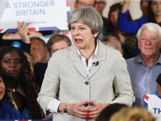 Theresa May’s lead over Labour halved to eight points in new poll