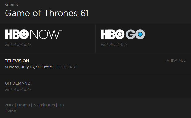 Game Of Thrones Season 7 Episode 1 Runtime Revealed Longest