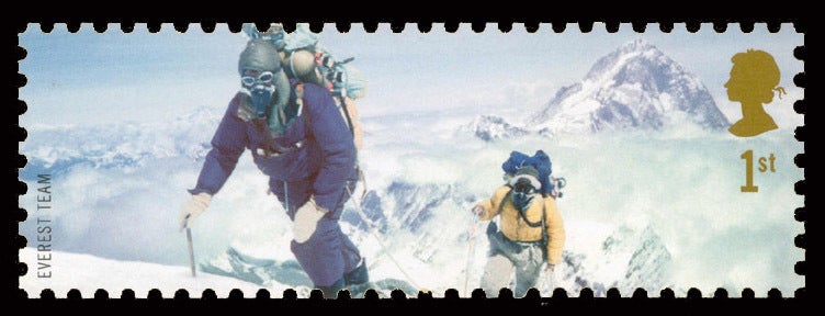 The Post Office marked the 50th anniversary of Hillary and Tenzing’s successful expedition with a first-class stamp (PA)