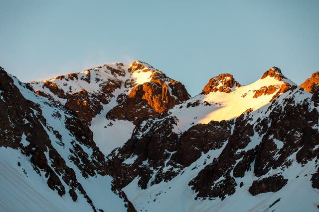 Mount Toubkal hit by the morning sun