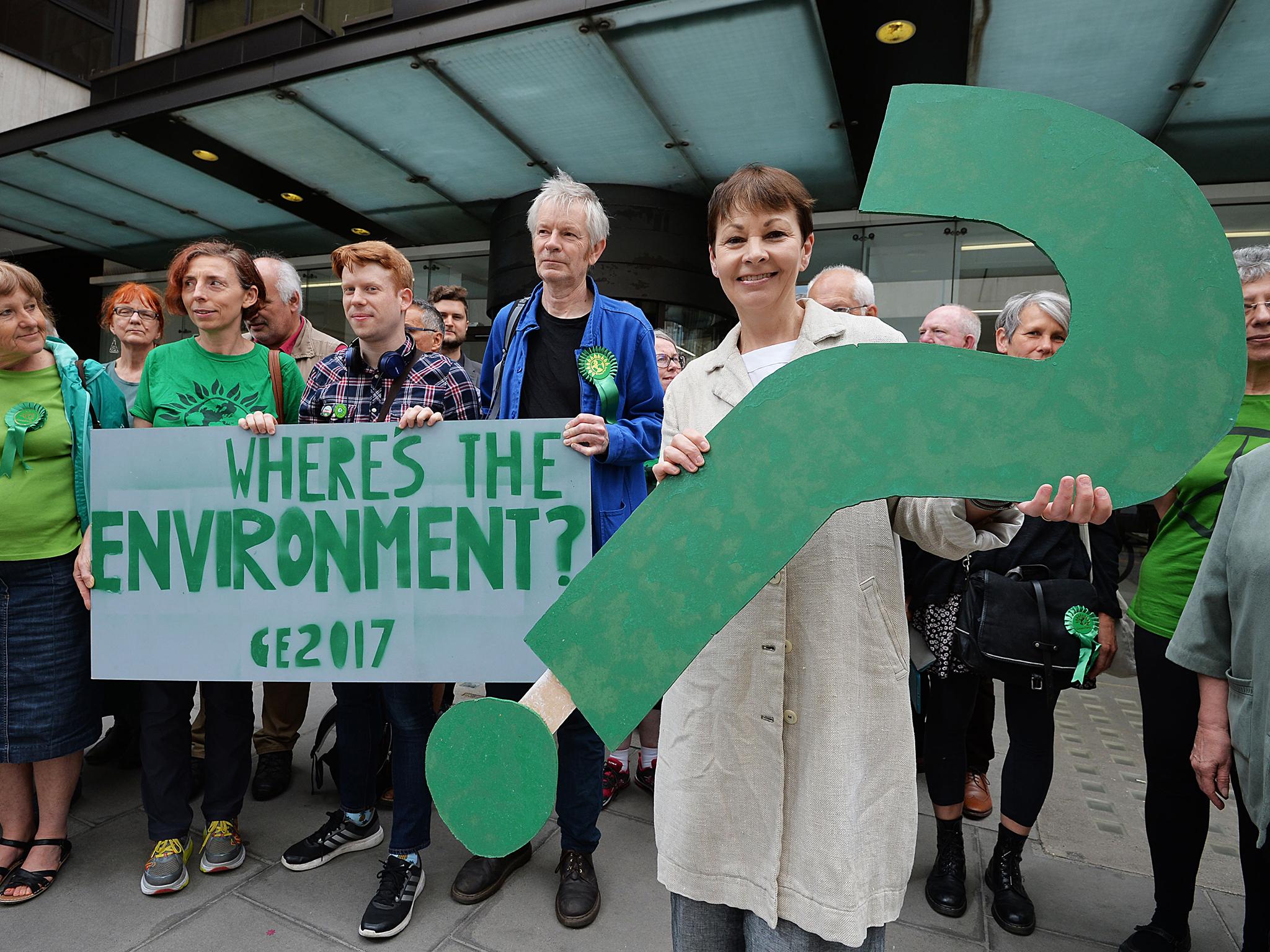 The Green Party is 'appalled' at the lack of discussion about the environment