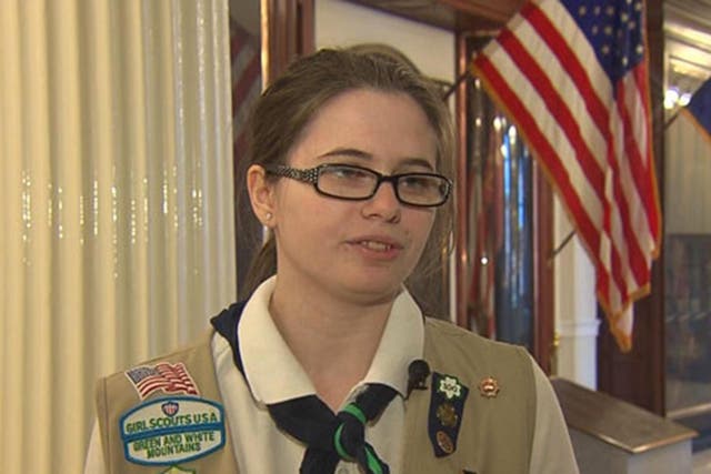 Girl Scout Cassandra Levesque, 17, of New Hampshire