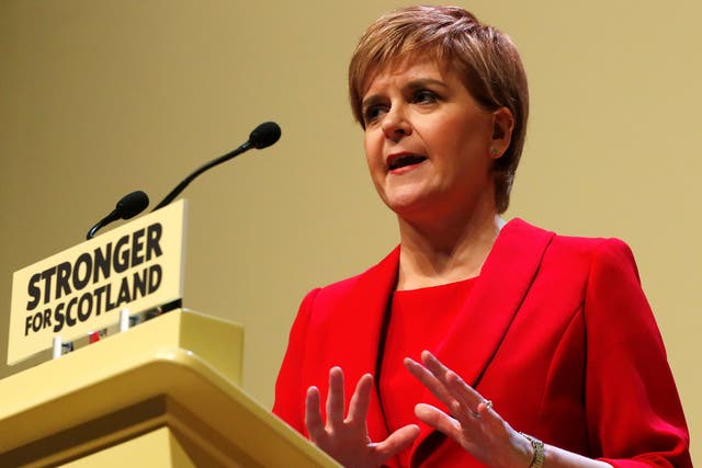 Ms Sturgeon was accused of 'hiding' from mentioning independence in her speech