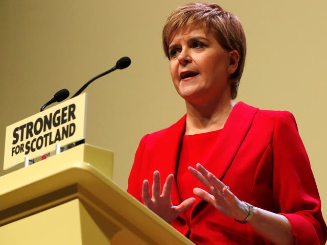 Ms Sturgeon was accused of 'hiding' from mentioning independence in her speech
