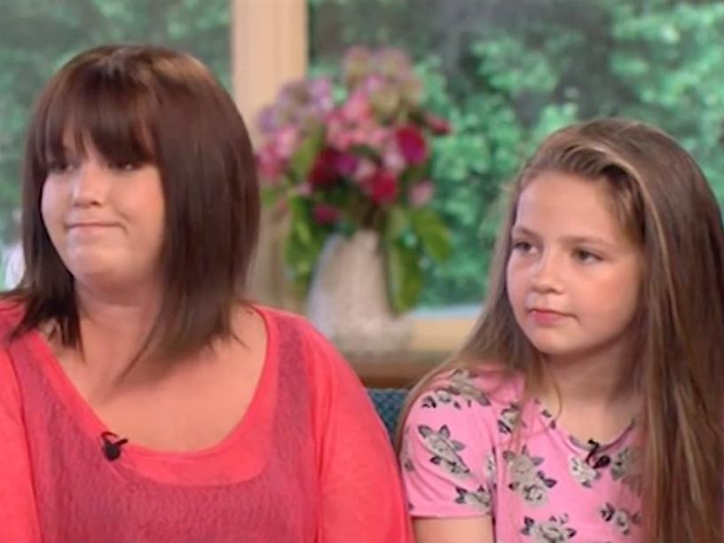 Sara Stanley and her daughter. 12-year-old Kaitlyn Stanley appeared on ITV's This Morning to warn others
