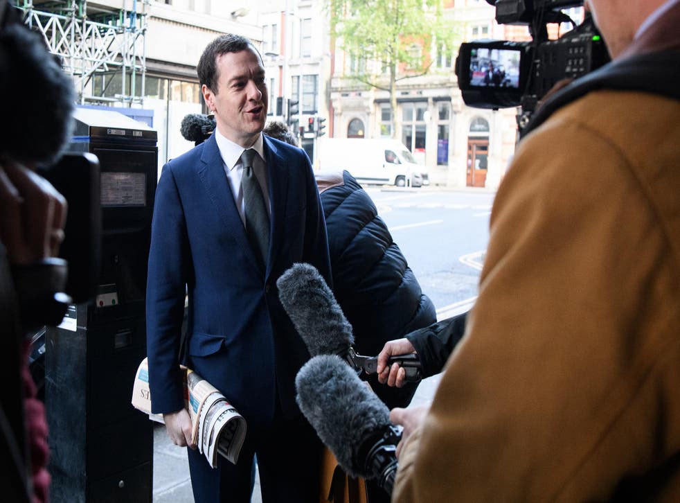 Mr Osborne took over at the paper after being sacked from his job by Ms May after she won the keys to No 10