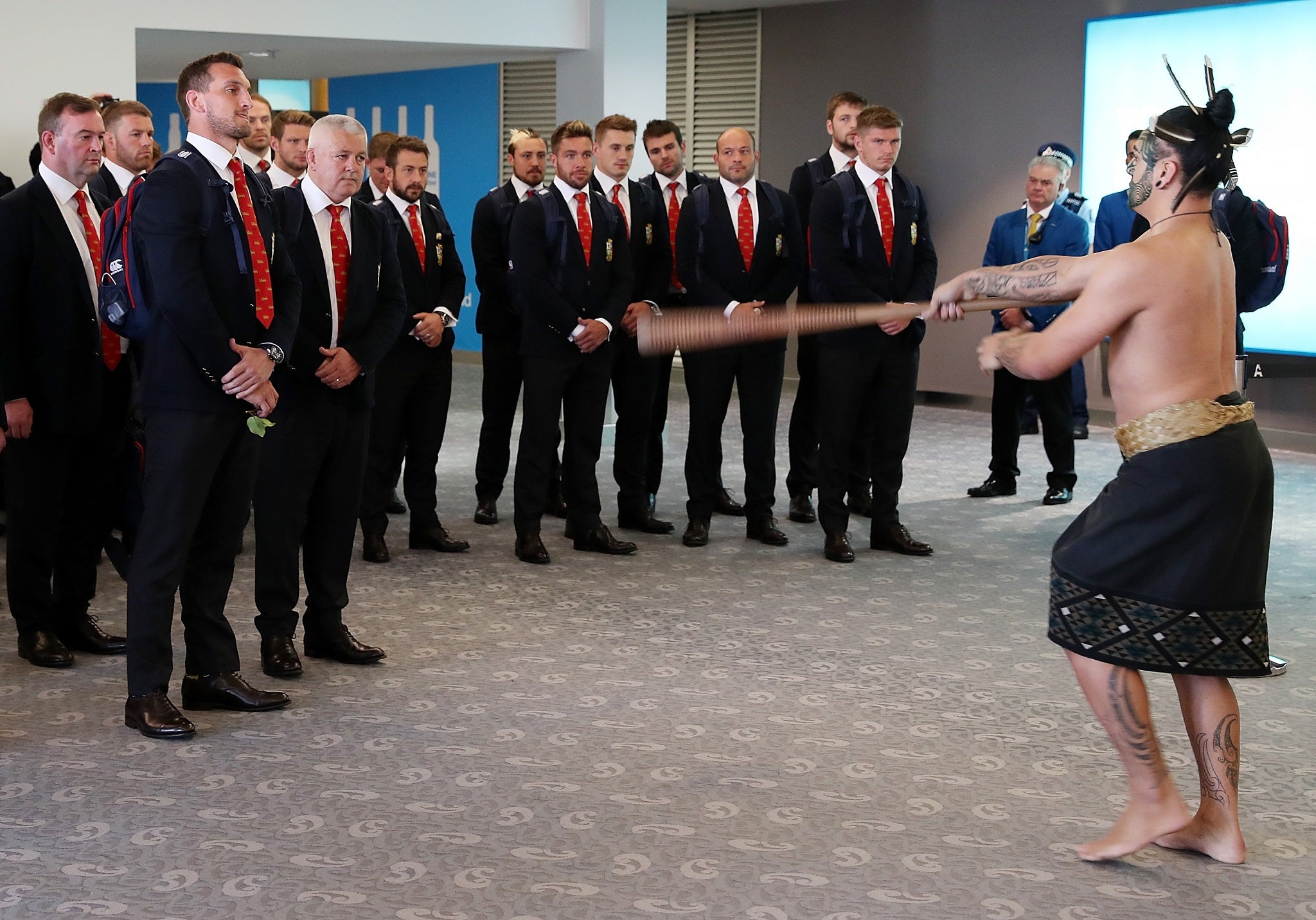 The Lions squad were given a Maori welcome in Auckland