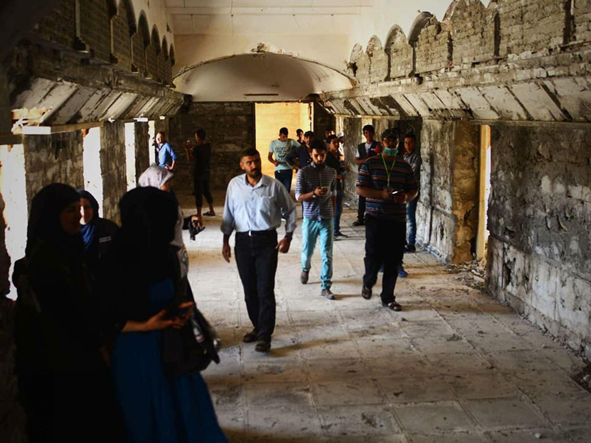 People reported to be Muslim volunteers at the St George's Monastery
