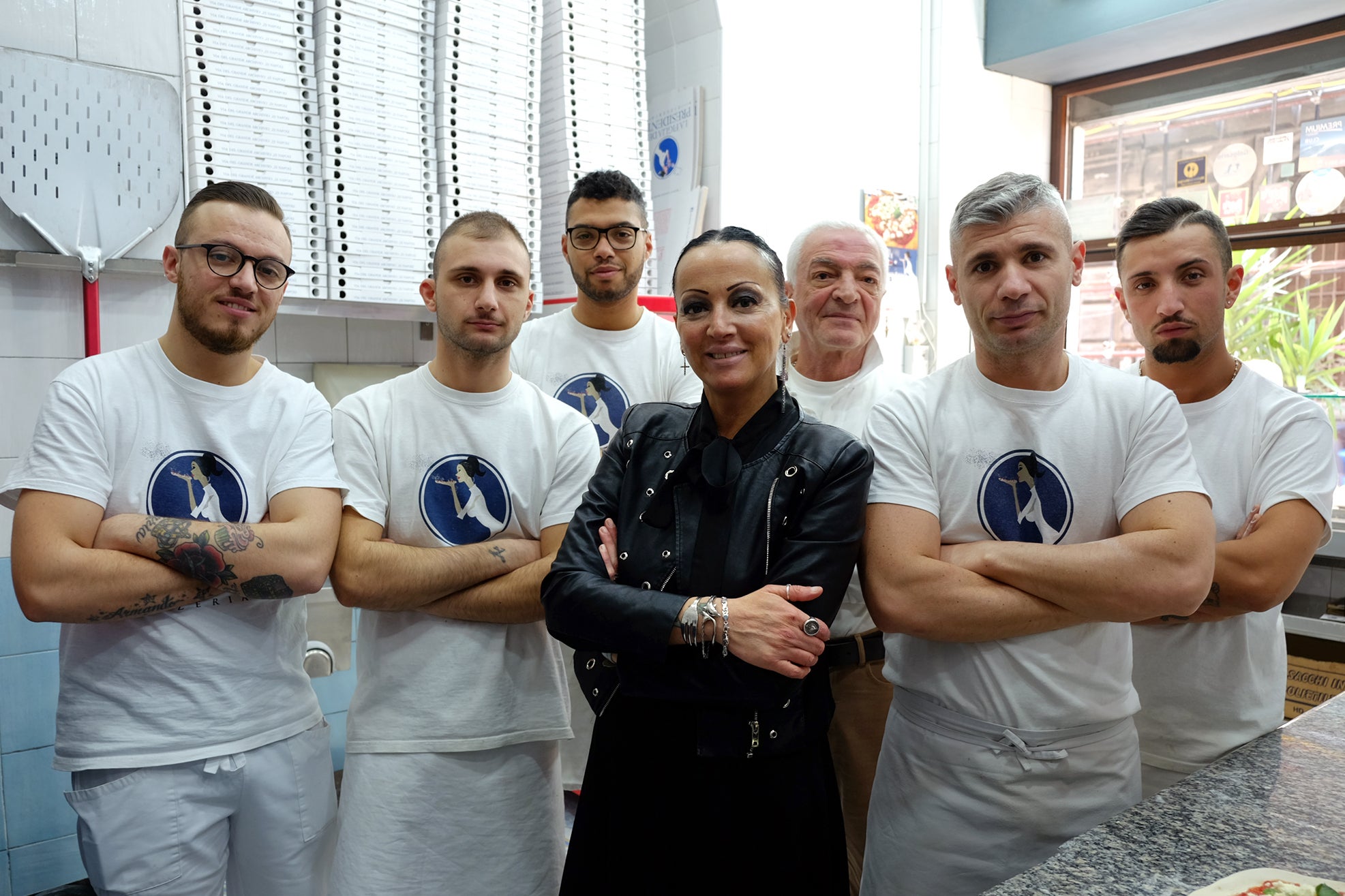 Maria Cacialli is the only woman in a team of 20 pizza makers