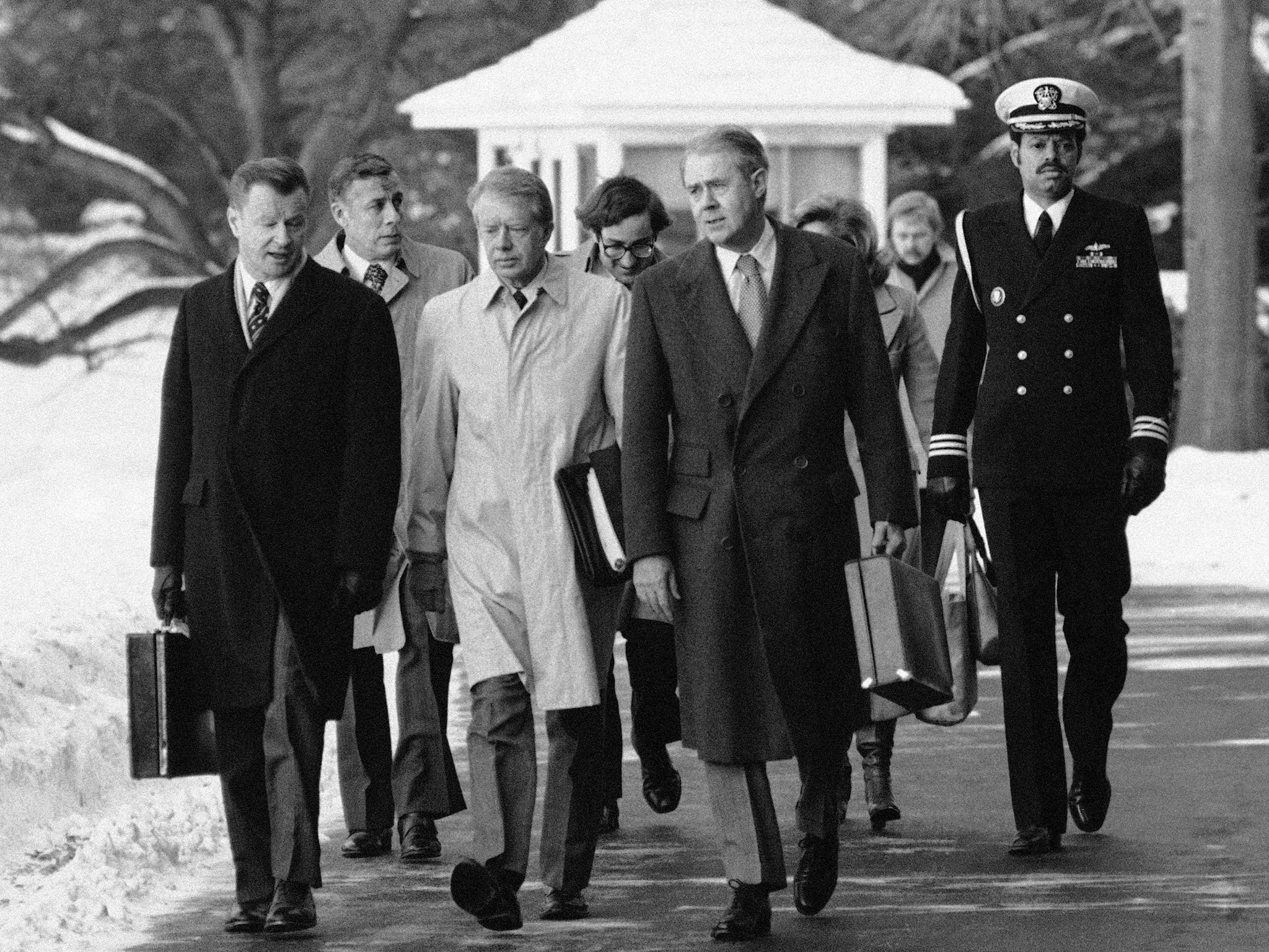 Brzezinski (left) with President Jimmy Carter and Secretary of State Cyrus Vance in 1979