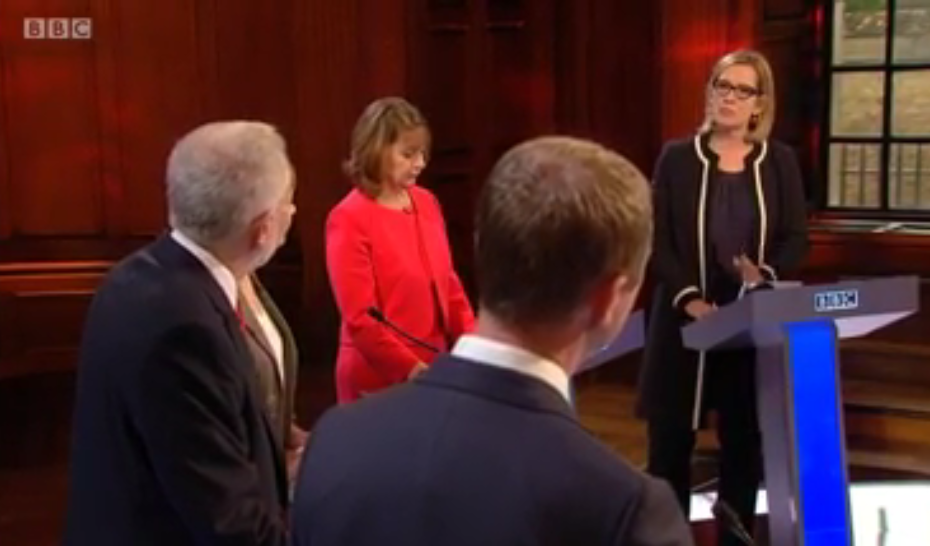 A particularly awkward moment took place when Amber Rudd was booed and jeered for telling people to judge the Tories on their record
