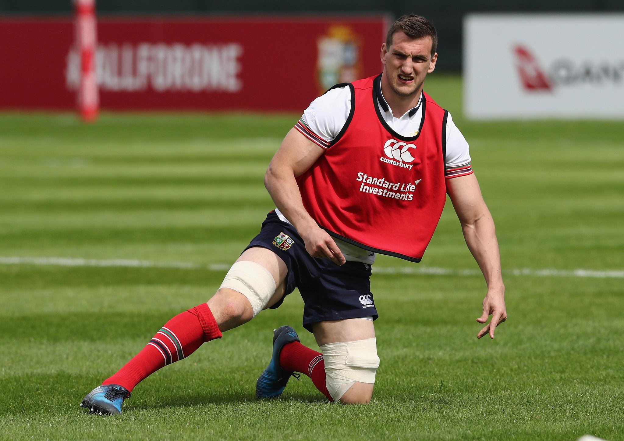 Sam Warburton training ahead of the British and Irish Lions' game against New Zealand Provincial Barbarians