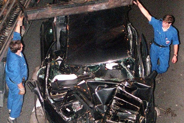 The wreckage of the car in which Princess Diana died is retrieved