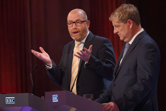 Ukip leader Paul Nuttall and SNP deputy leader Angus Robertson take part in the BBC Election Debate