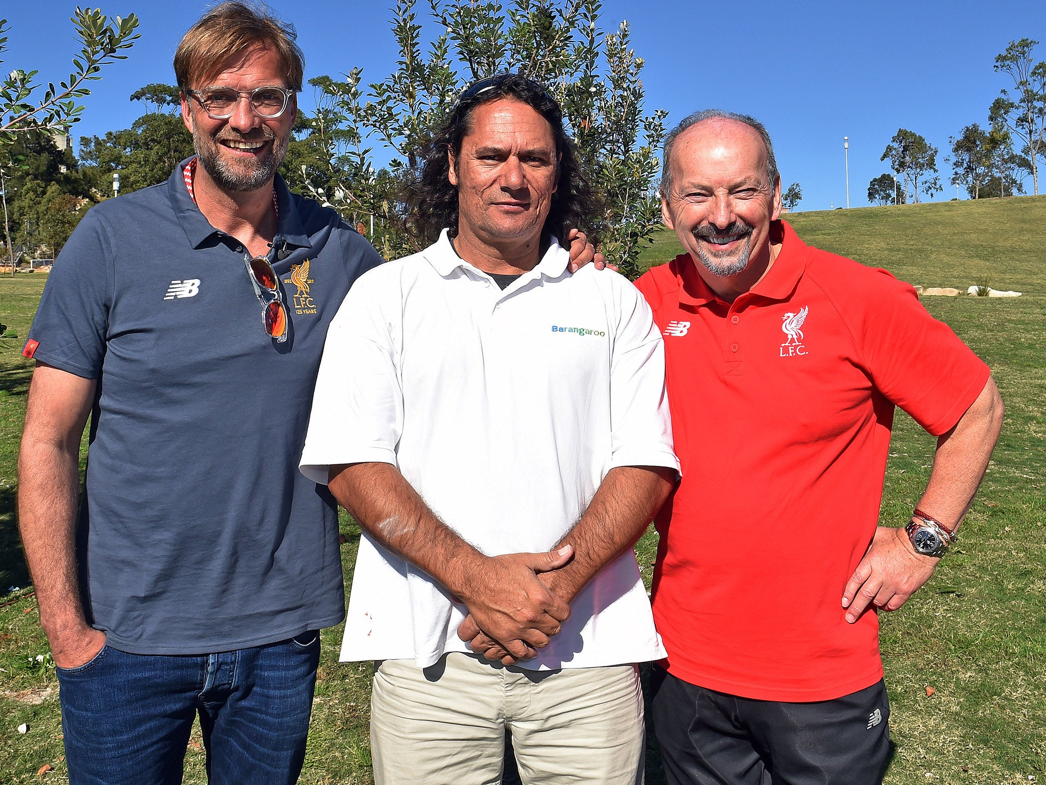 Peter Moore (right) with Jurgen Klopp on Liverpool's post-season tour of Australia