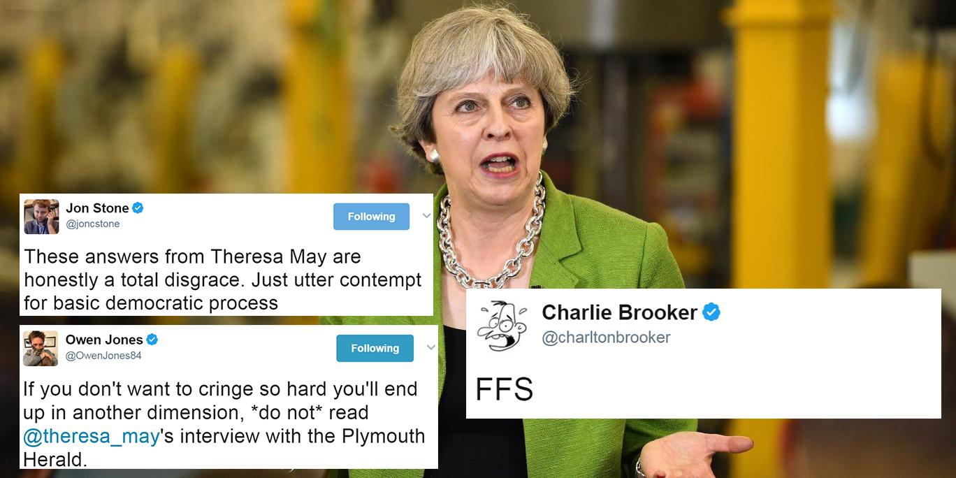 People keep sharing these Theresa May answers because they're so disturbing  Interview transcript