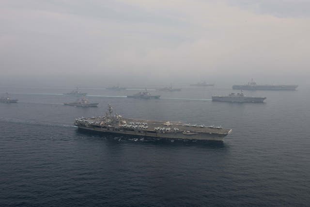 The US and Japanese navies carry out drills in the Sea of Japan