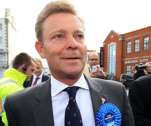 Tory candidate Craig Mackinlay, 50, pictured campaigning in South Thanet in May 2015