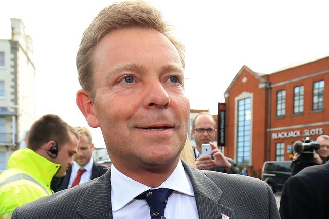 Tory candidate Craig Mackinlay, 50, pictured campaigning in South Thanet in May 2015