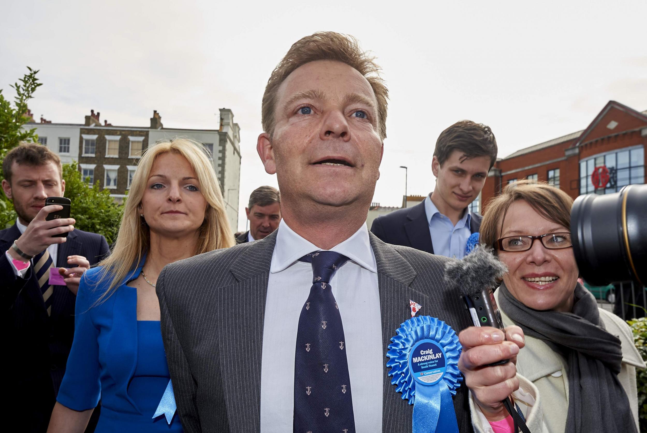 Conservative candidate Craig Mackinlay after his 2015 win