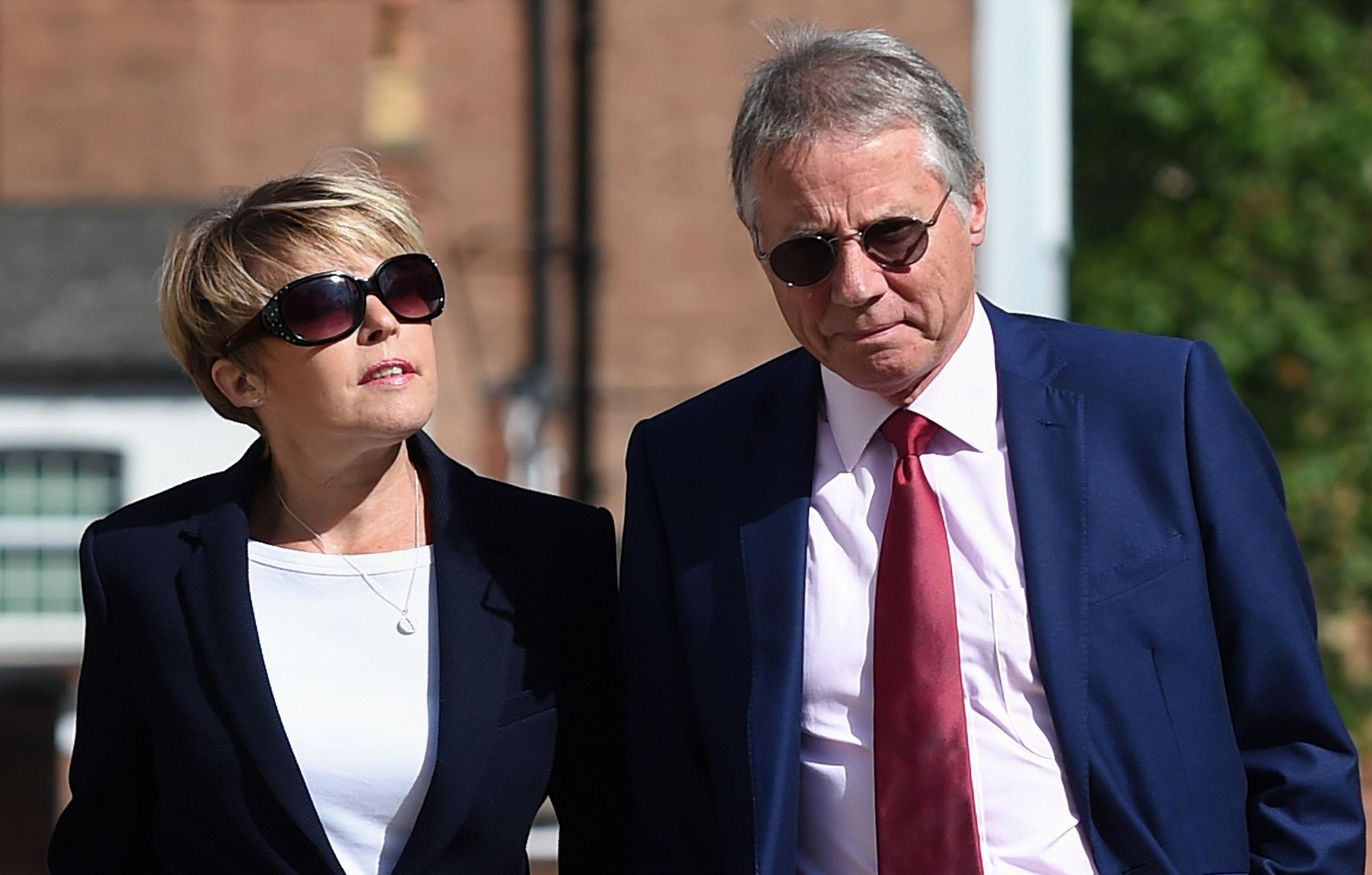 Julie and Tony Wadsworth outside Warwick Crown Court