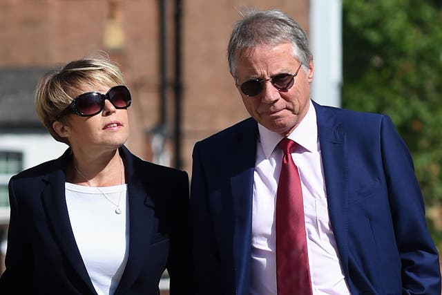 Julie and Tony Wadsworth outside Warwick Crown Court