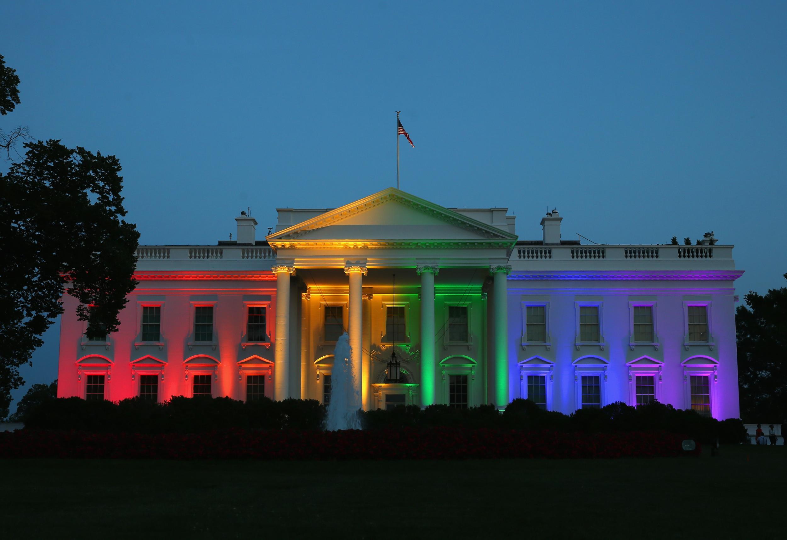 The rainbow flag has been projected onto monuments all over the world.