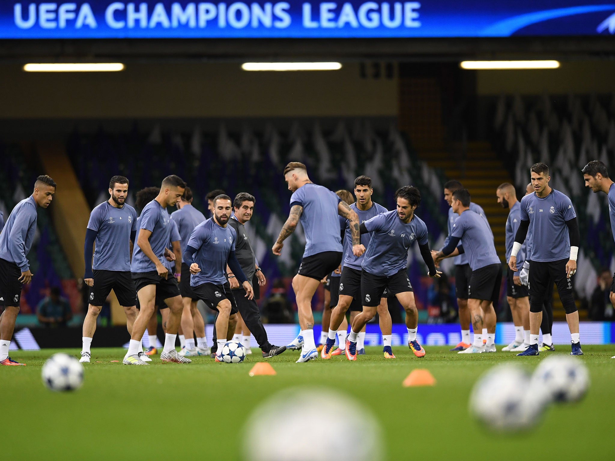 Real Madrid in training ahead of Saturday night's final