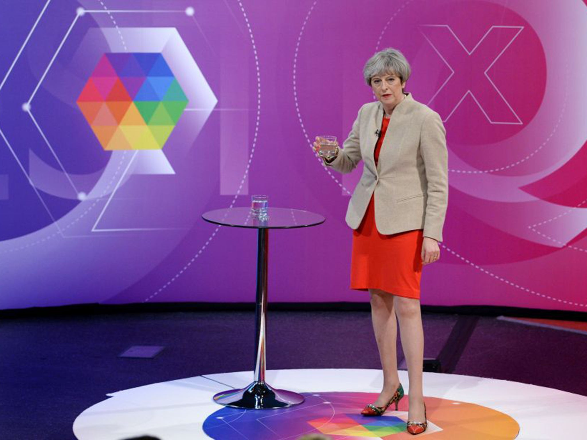 British Prime Minister Theresa May takes part in "The Question Time, Leaders Special" hosted by David Dimbleby in York in northern England on June 2, 2017, ahead of the upcoming general election. / AFP PHOTO / POOL / Stefan RousseauSTEFAN ROUSSEAU/AFP/Getty Images