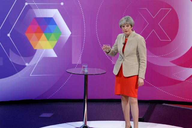 British Prime Minister Theresa May takes part in "The Question Time, Leaders Special" hosted by David Dimbleby in York in northern England on June 2, 2017, ahead of the upcoming general election. / AFP PHOTO / POOL / Stefan RousseauSTEFAN ROUSSEAU/AFP/Getty Images