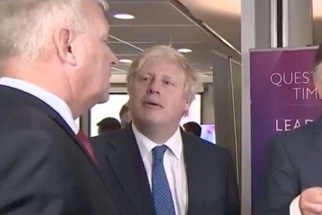 Boris Johnson blows kisses at Ian Lavery