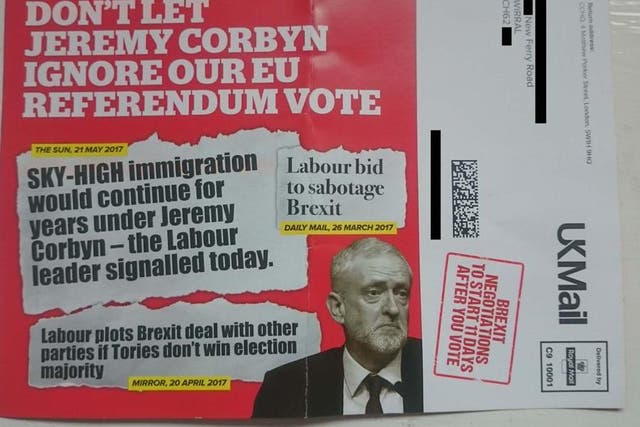 Conservative Party leaflets distributed in Wirral South, Merseyside, feature headlines from The Sun, which has been widely boycotted in the region since its coverage of the Hillsborough disaster in 1989