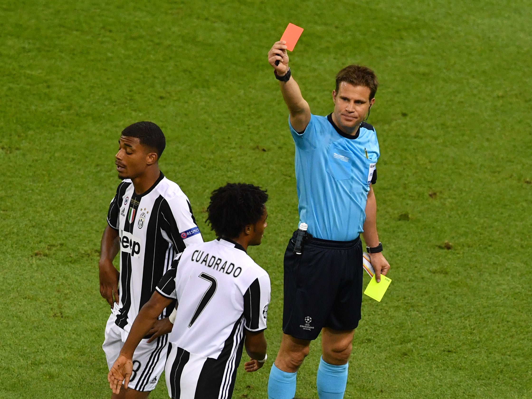 Cuadrado saw red late on