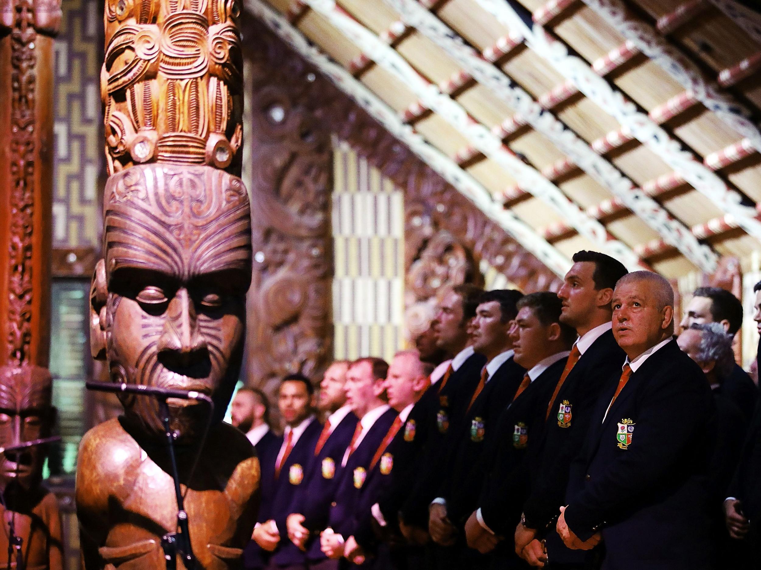 The Lions were greeted with a spectacular Maori welcome