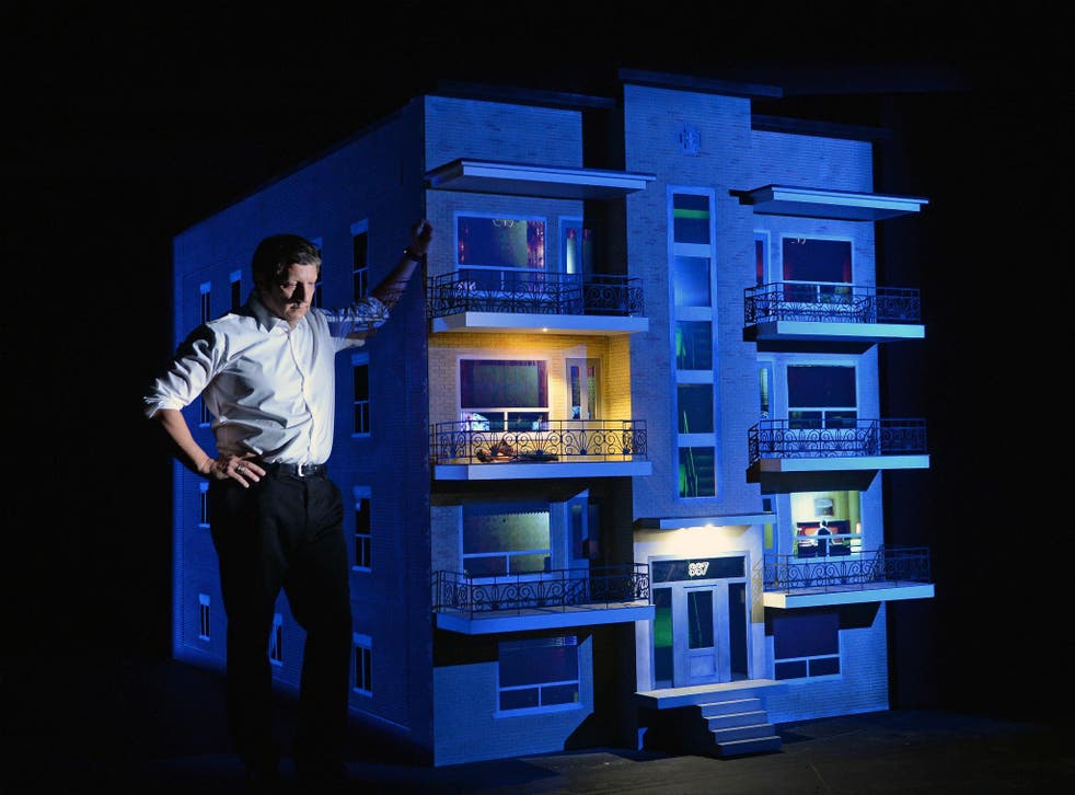 Robert Lepage performing his solo show '887' at the Barbican