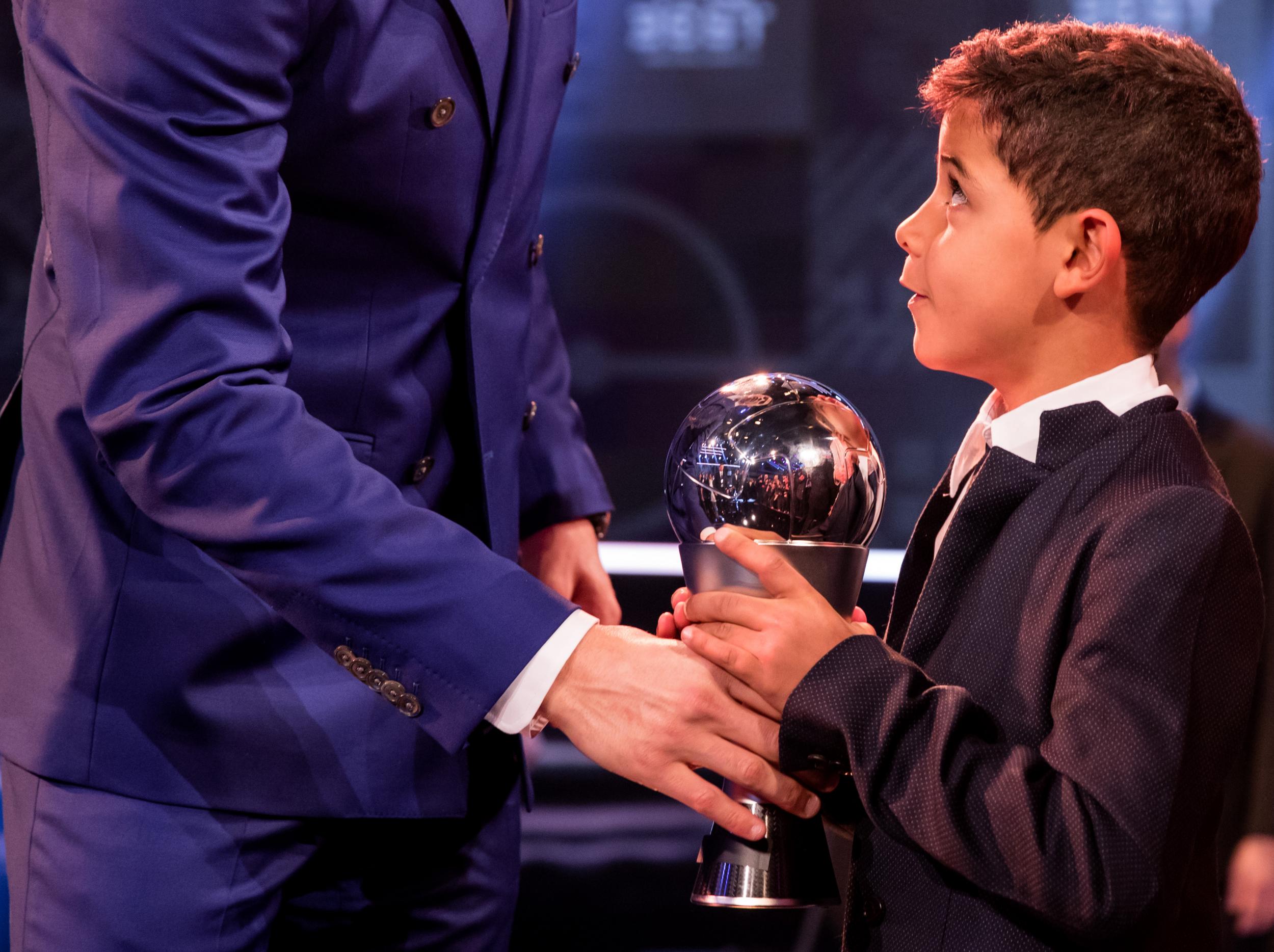 A vision of the future? Ronaldo Jr with The Best FIFA Men's Player Award