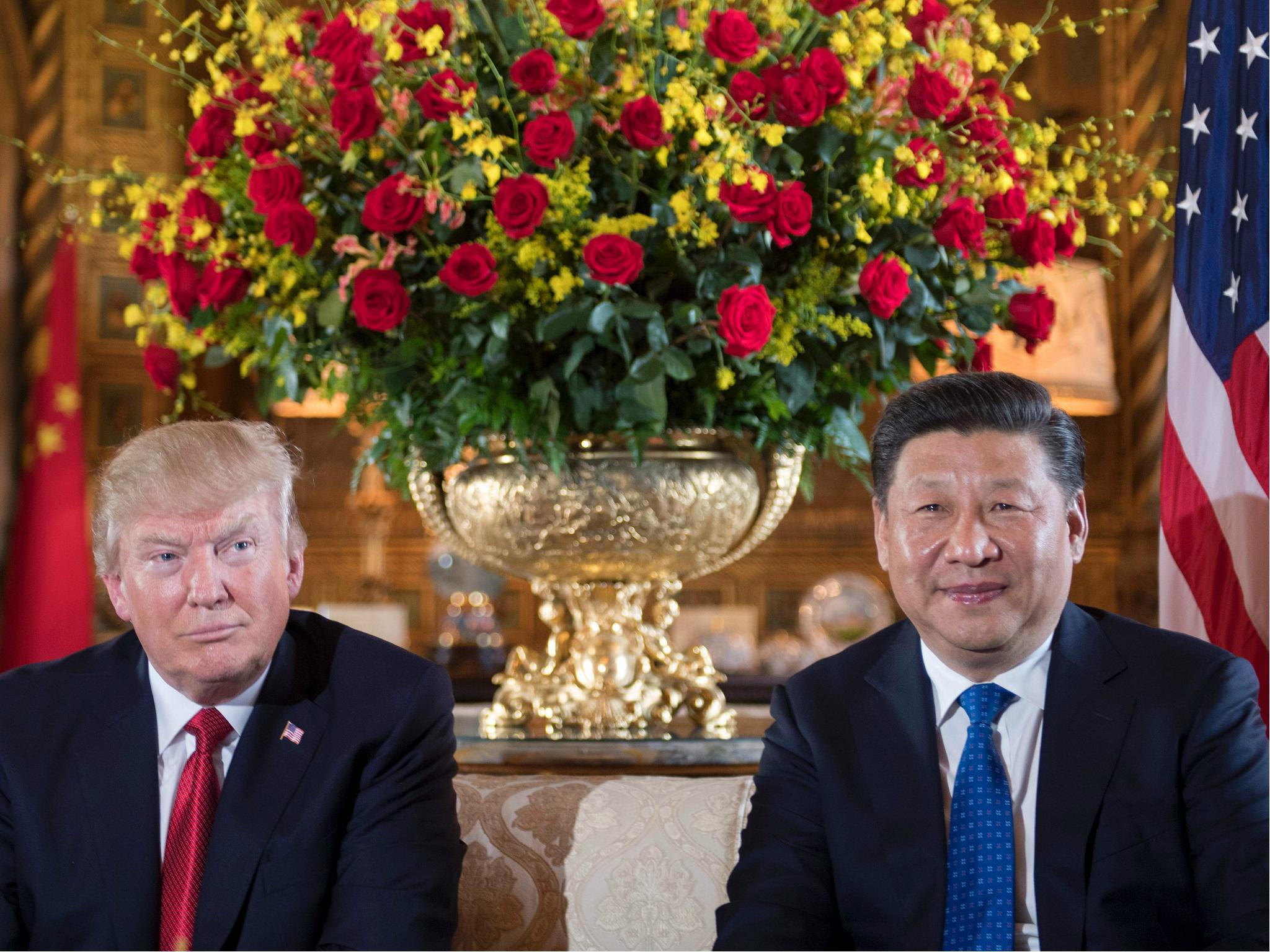 Donald Trump met with Chinese President Xi Jinping during a bilateral meeting in April 2017