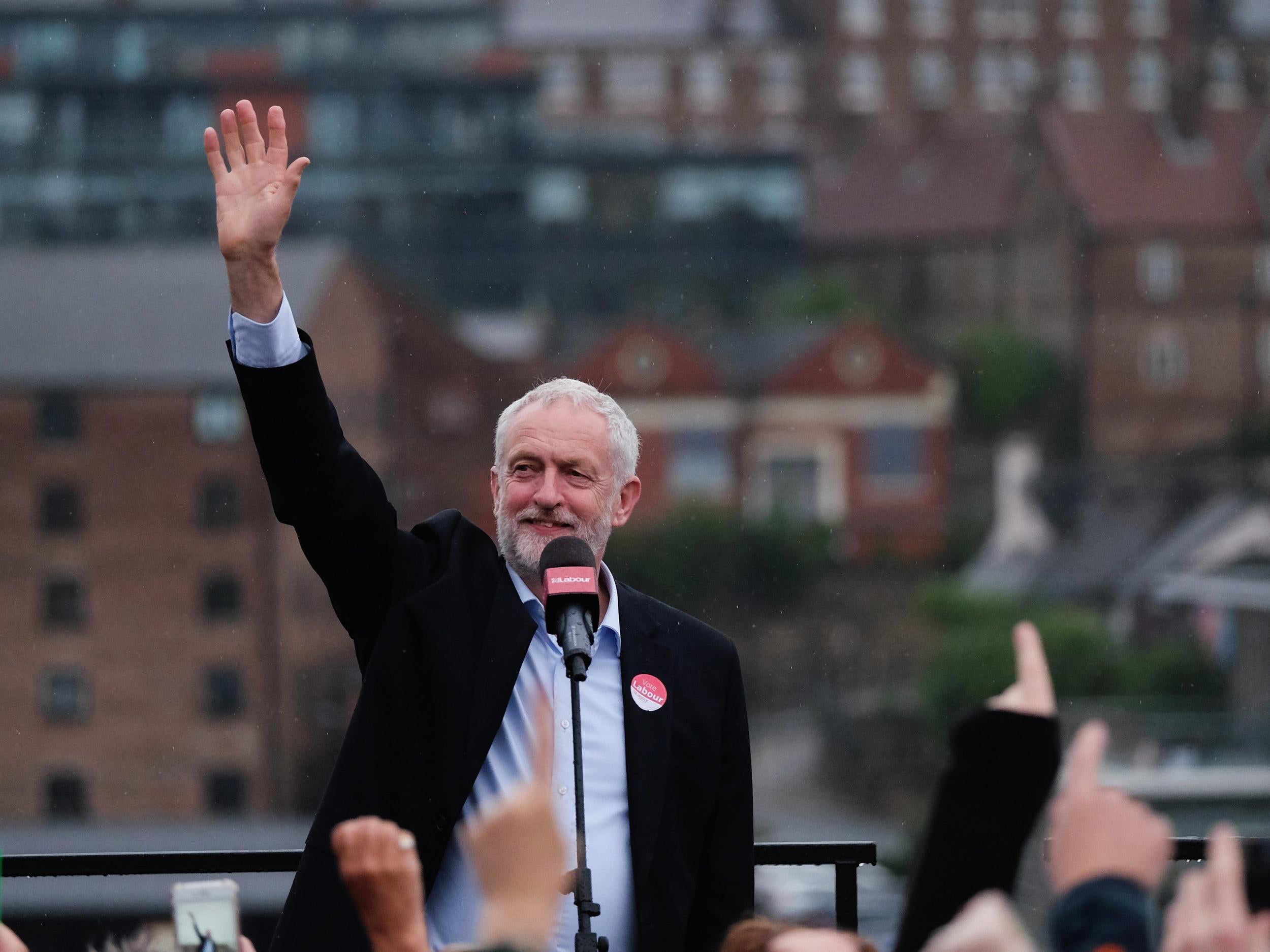 The Labour leader delivers a speech at a rally in Gateshead yesterday