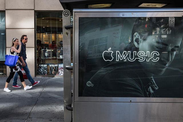 An advert for Apple Music after its launch in 2015