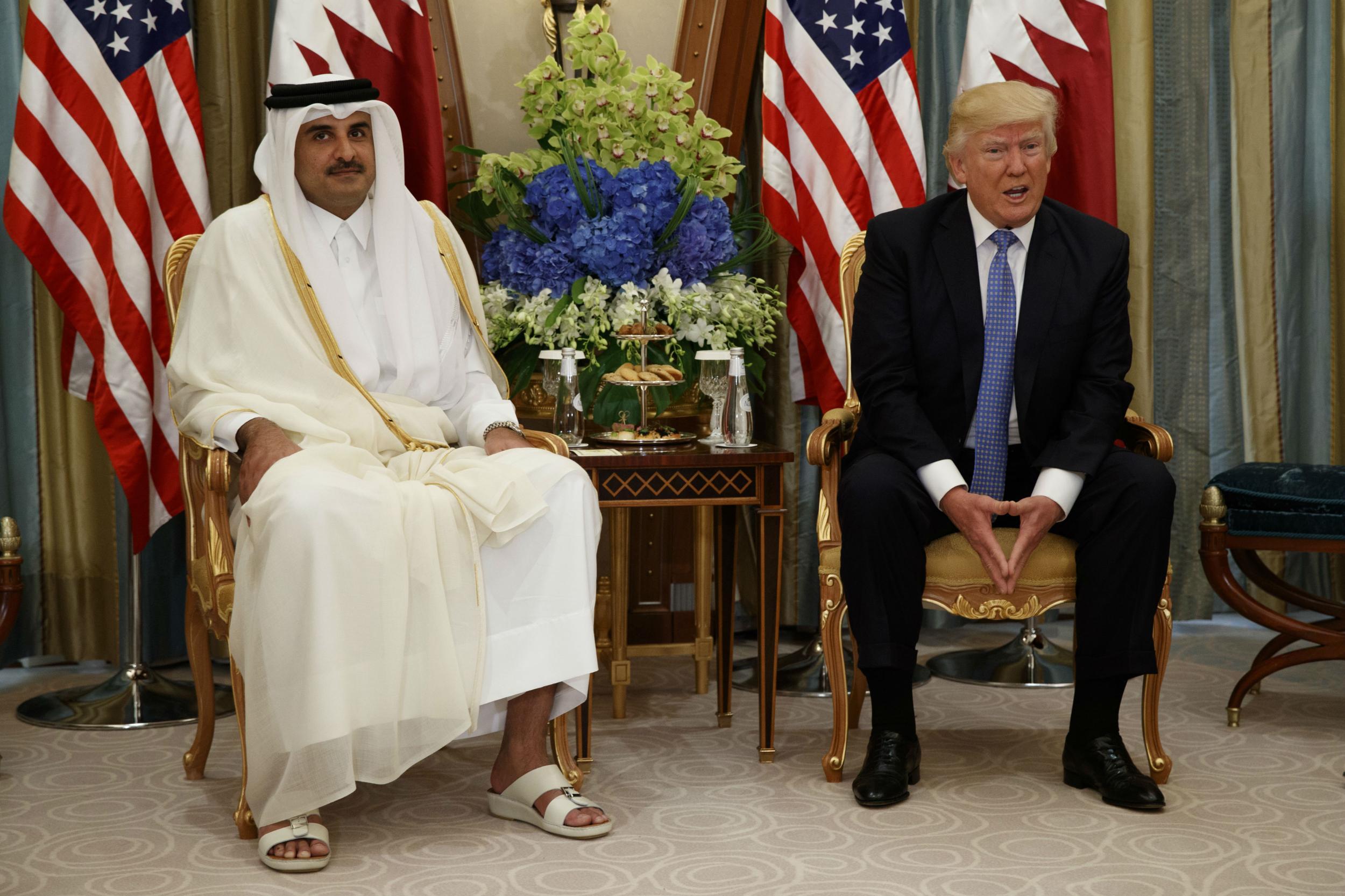 Mr Trump spoke with Qatar's Emir Sheikh Tamim Bin Hamad Al-Thani in Riyadh
