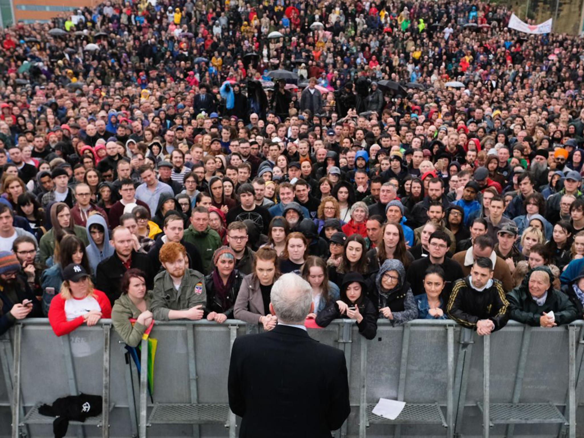 Labour leader Jeremy Corbyn is becoming increasingly popular with young voters, drawing thousands to rallies
