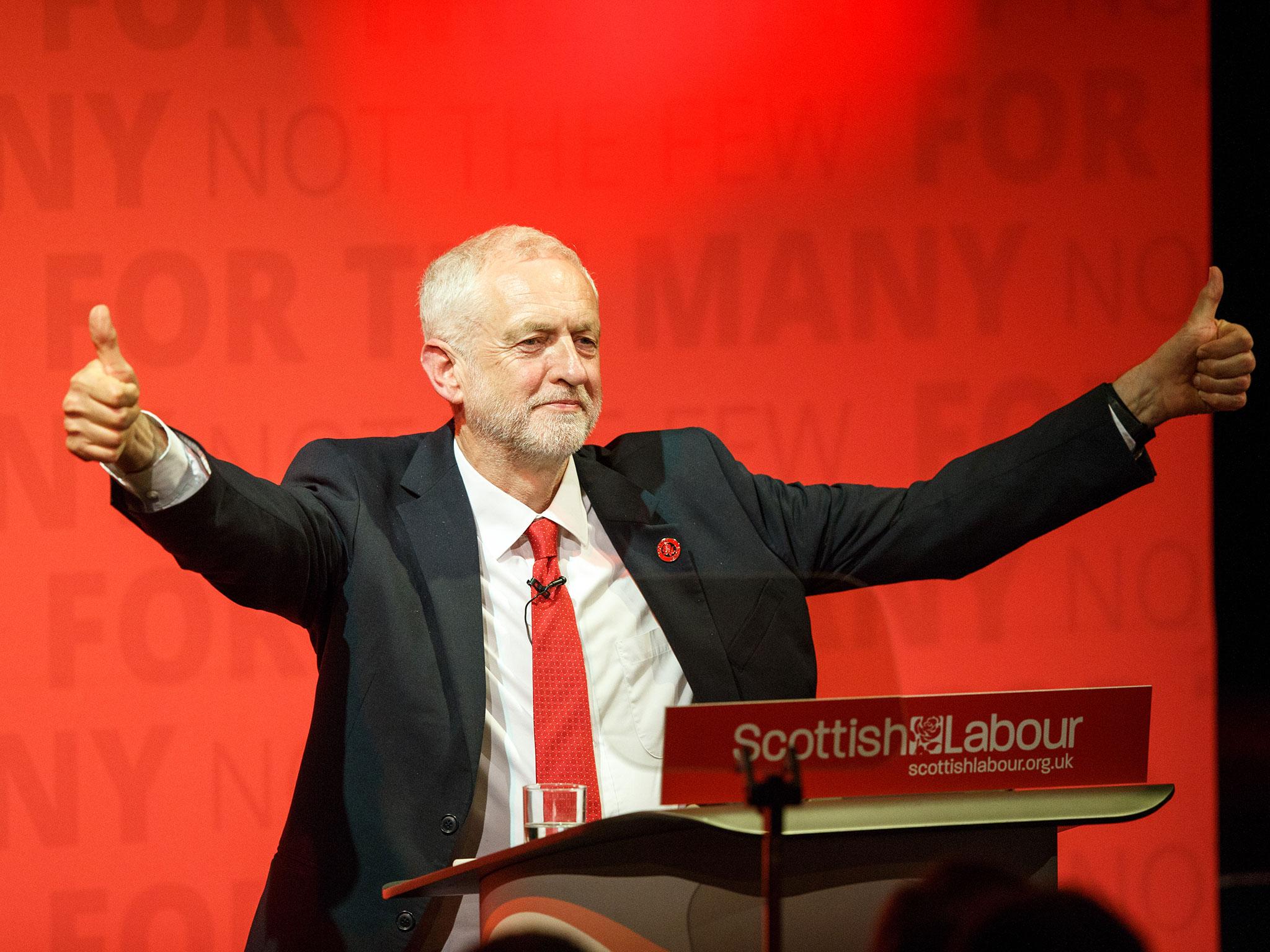 Jeremy Corbyn, the Labour leader, hosts a general election rally at the Old Fruitmarket, Candleriggs, in Glasgow, Scotland
