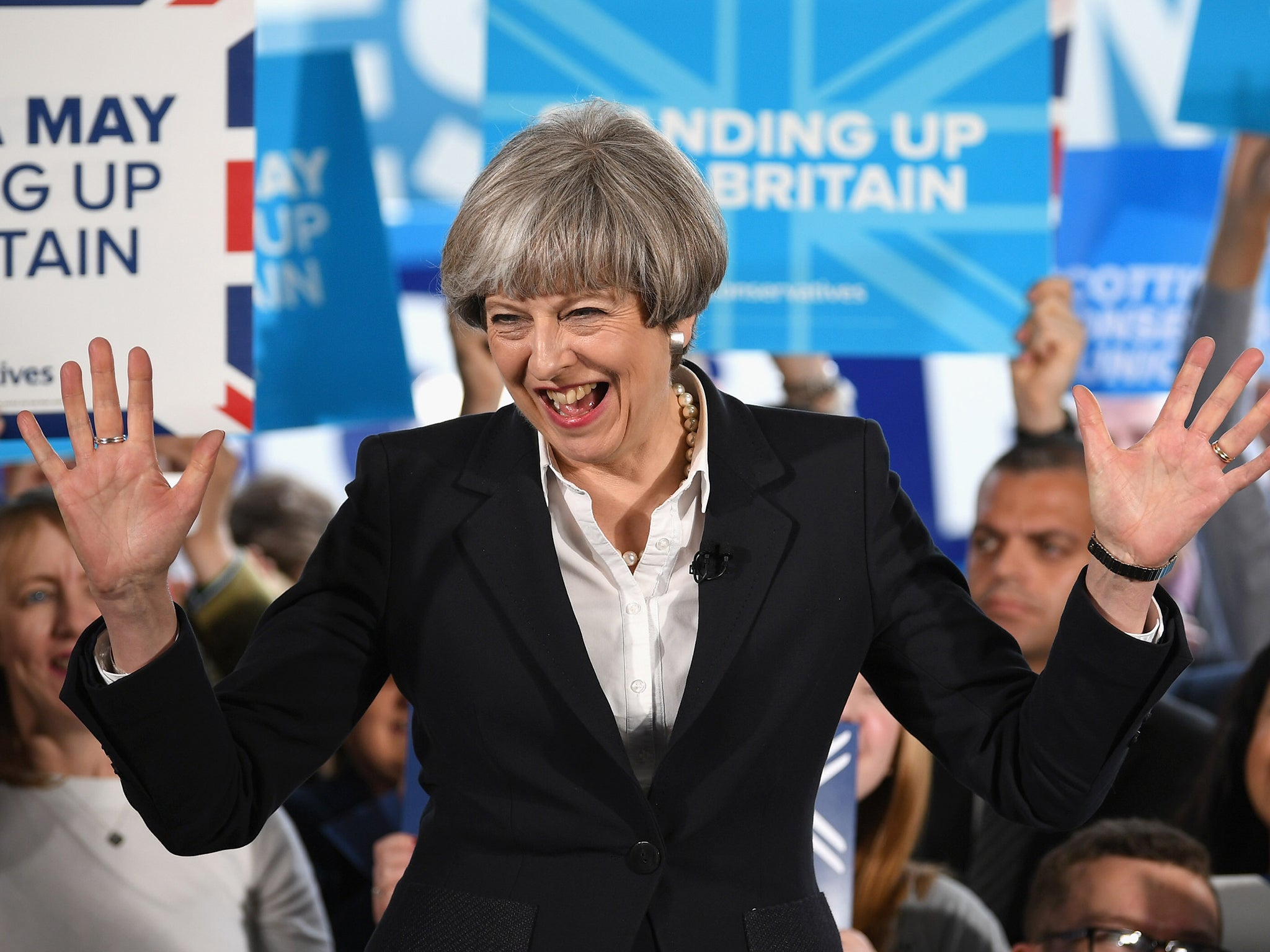 Theresa May on the campaign trail (Getty)