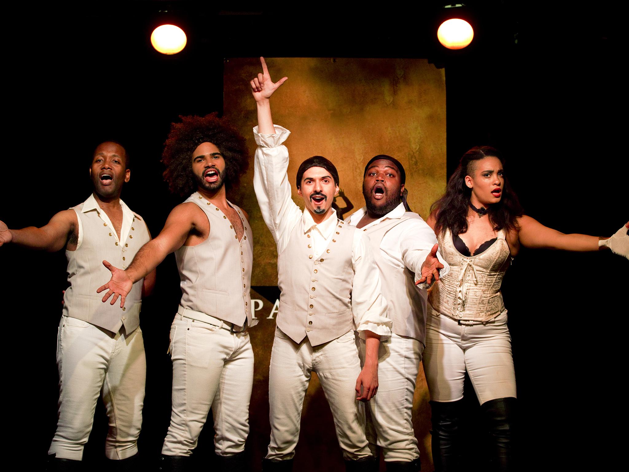 'Spamilton' (above) has just moved from an upper West Side theatre to the 47th Street Theatre, a block from where 'Hamilton' is running