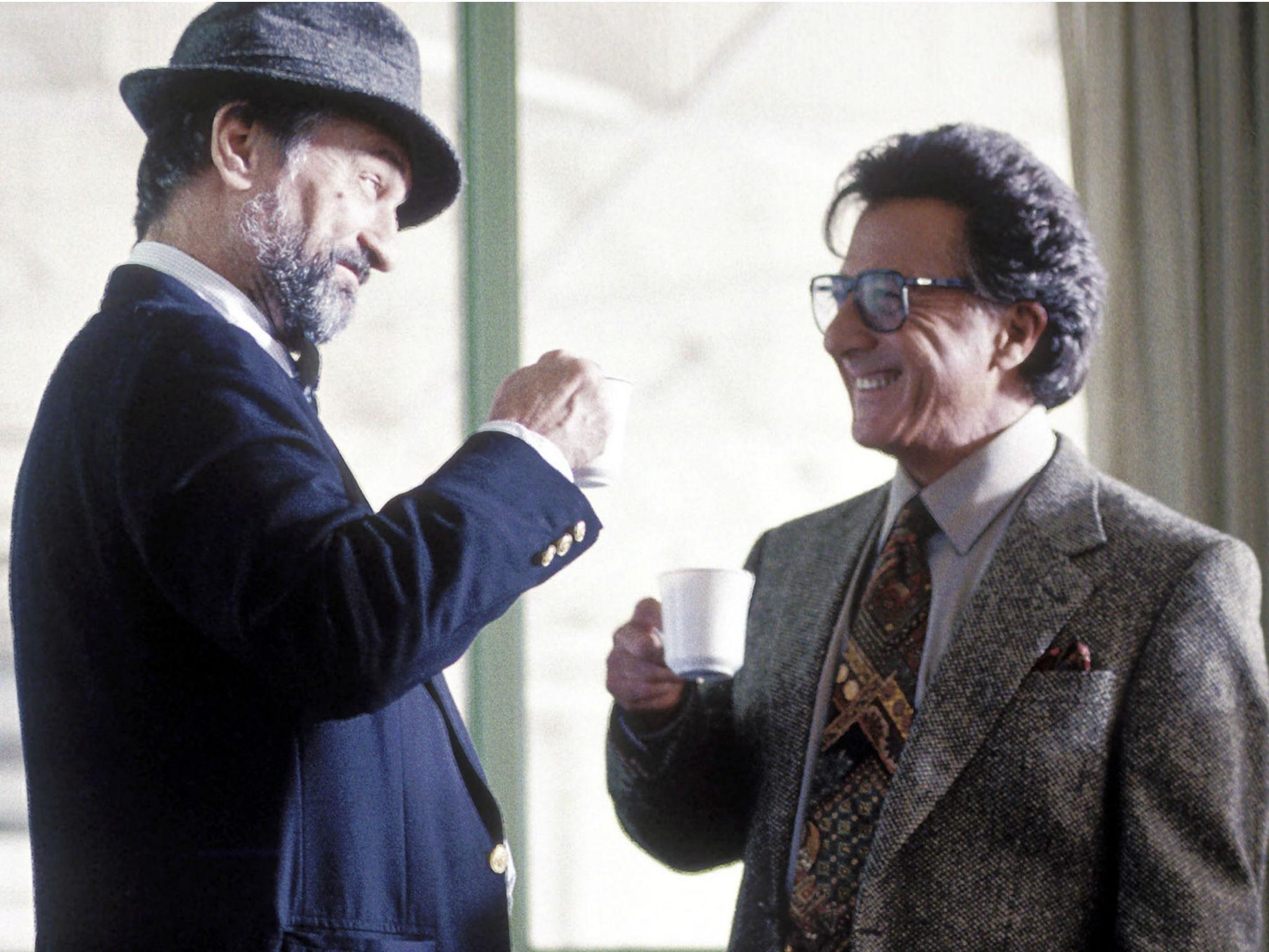 Robert De Niro as spin doctor Conrad Brean and Dustin Hoffman as Hollywood producer Stanley Motss in 'Wag the Dog'