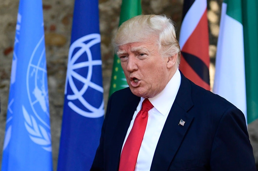 Donald Trump in Sicily for the G7 conference in May