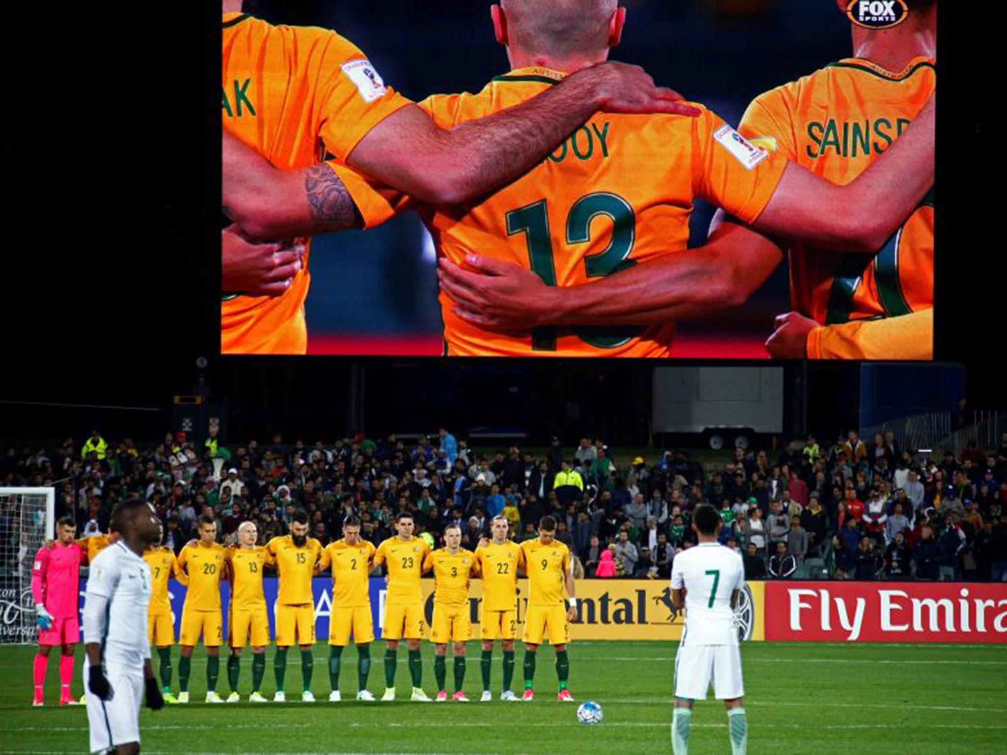 Television pictures show the Saudi players snubbing the minute's silence