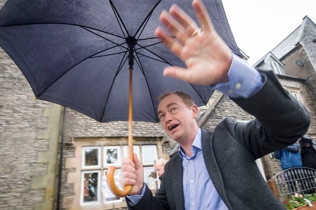 Goodbye to Brexit? Lib Dems leader Tim Farron outside a polling station at Stonecross Manor Hotel in Kendal, Cumbria