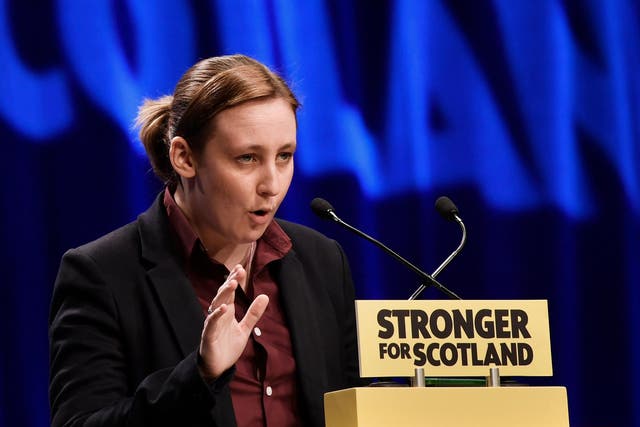 Mhairi Black addresses the SNP spring conference in March